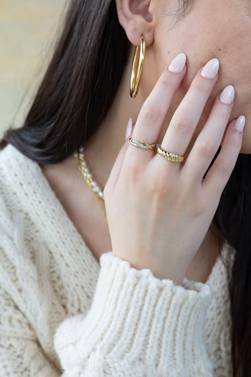 10k Gold Crossiant Ring