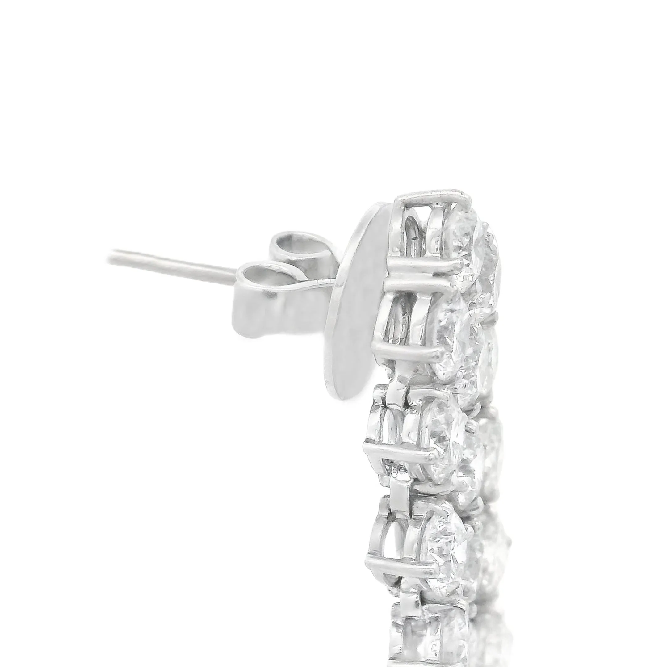 11.18ct 18k White Gold Diamond Dangle Earrings