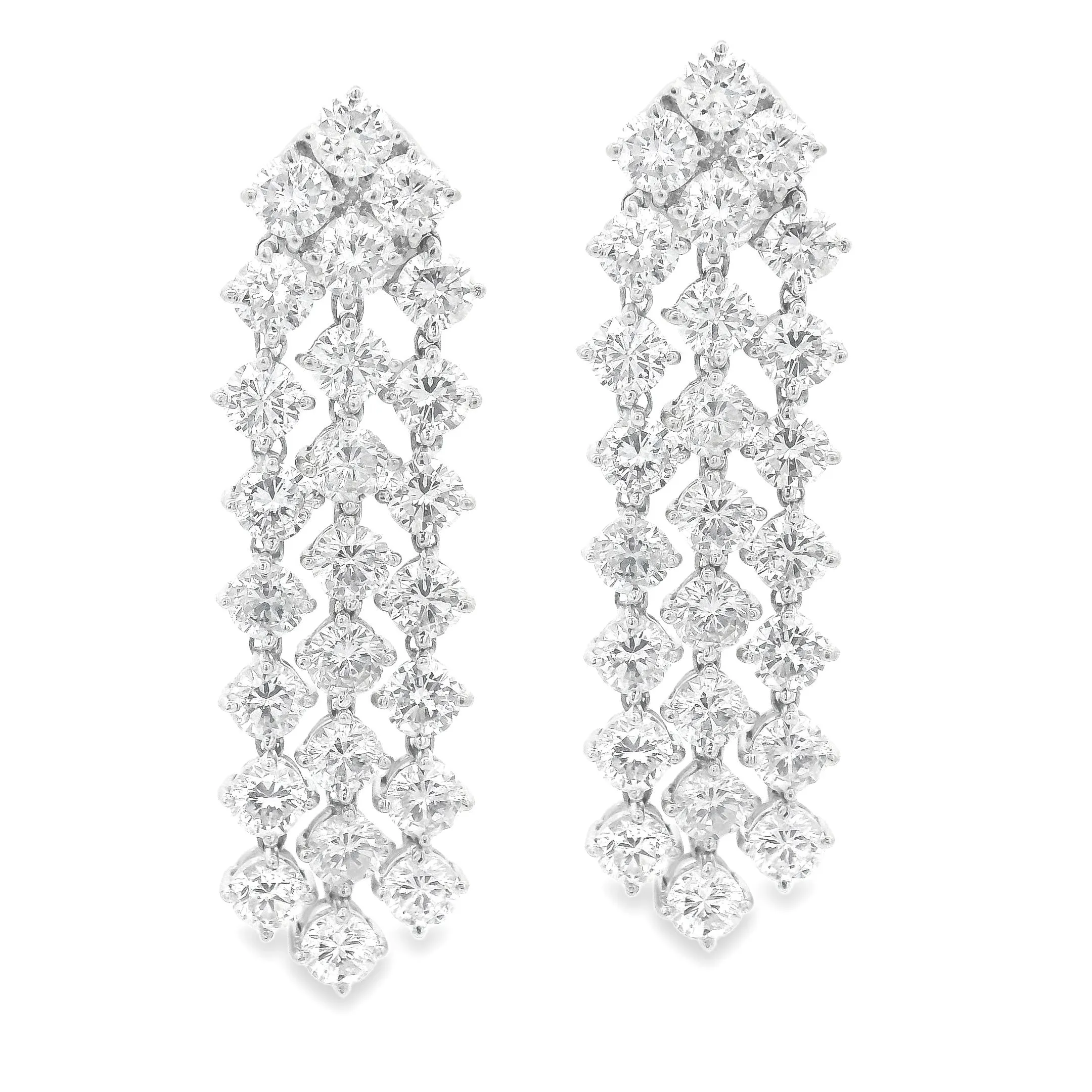 11.18ct 18k White Gold Diamond Dangle Earrings