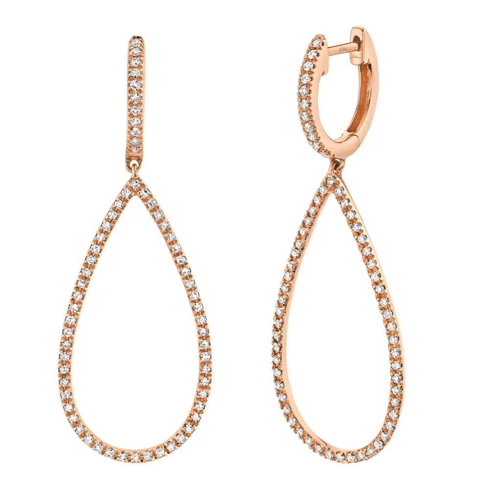 14k White Gold Diamond Drop Earrings