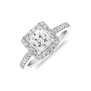 1.80ct Princess Cut Diamond Halo | Pre-Loved | Platinum
