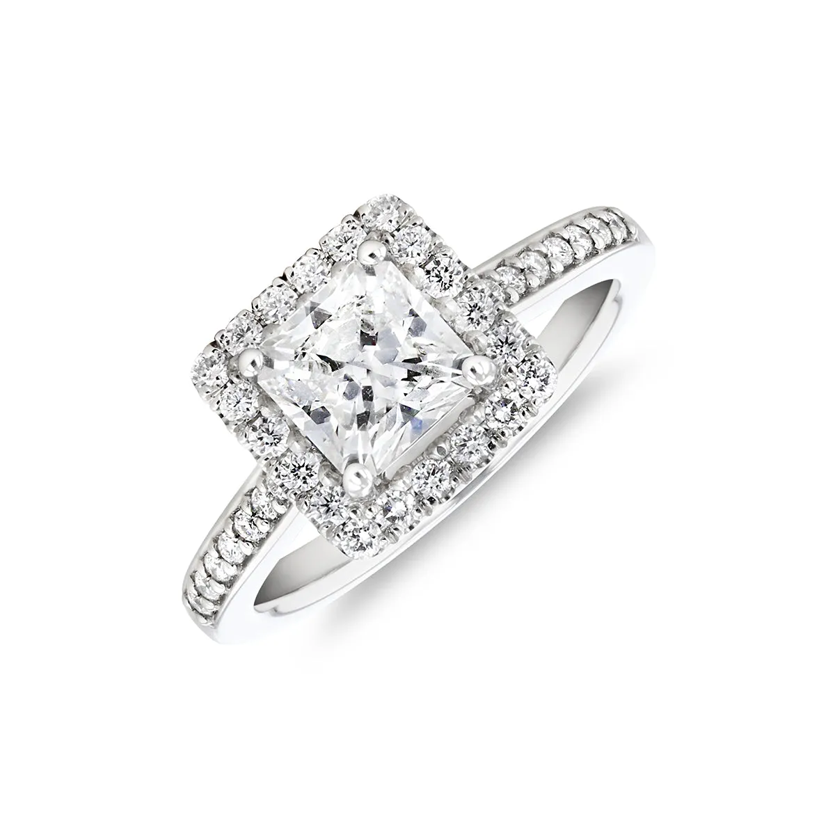 1.80ct Princess Cut Diamond Halo | Pre-Loved | Platinum