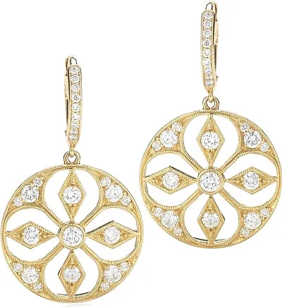 18k Yellow Gold Diamond Earrings