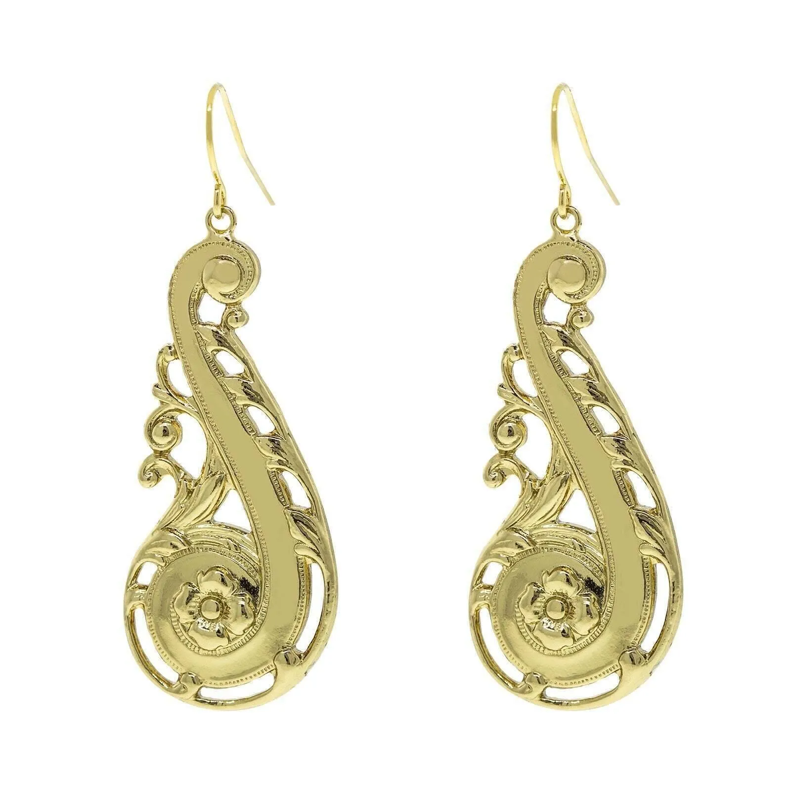 1928 Jewelry Swirly Statement Floral Drop Earrings