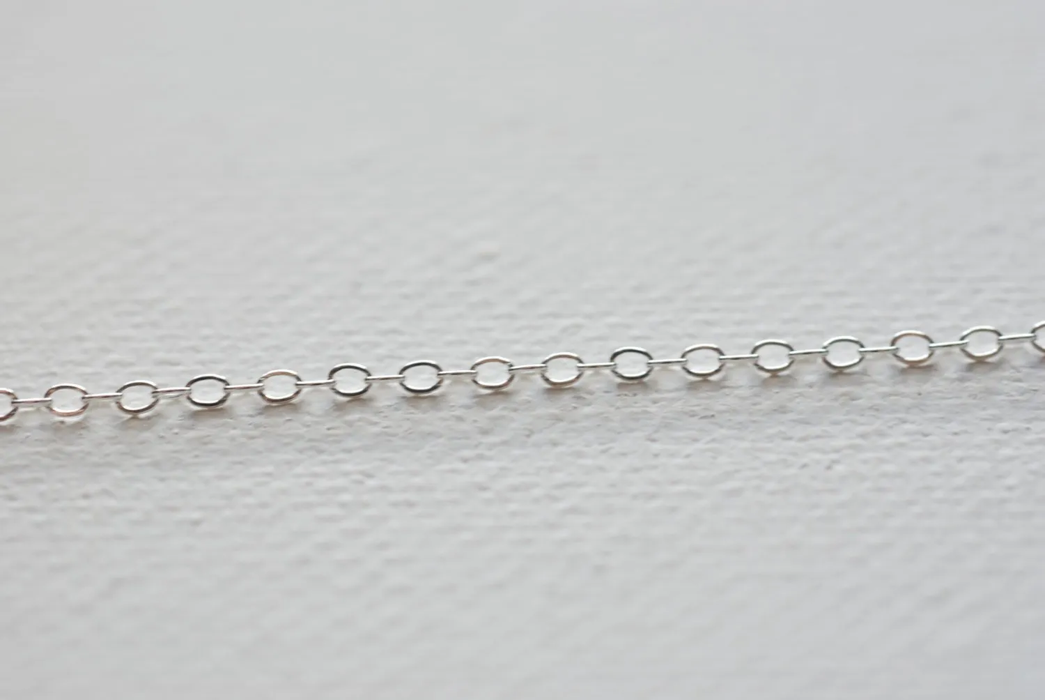 5 ft Sterling Silver Flat Cable Chain- 1.3mm, Silver Chain, Sterling Silver Chain, Wholesale Sterling Silver or Gold Filled Chain
