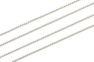 5 M. 1mm Silver Tone Brass  Ball Chain - W69-1 Z044