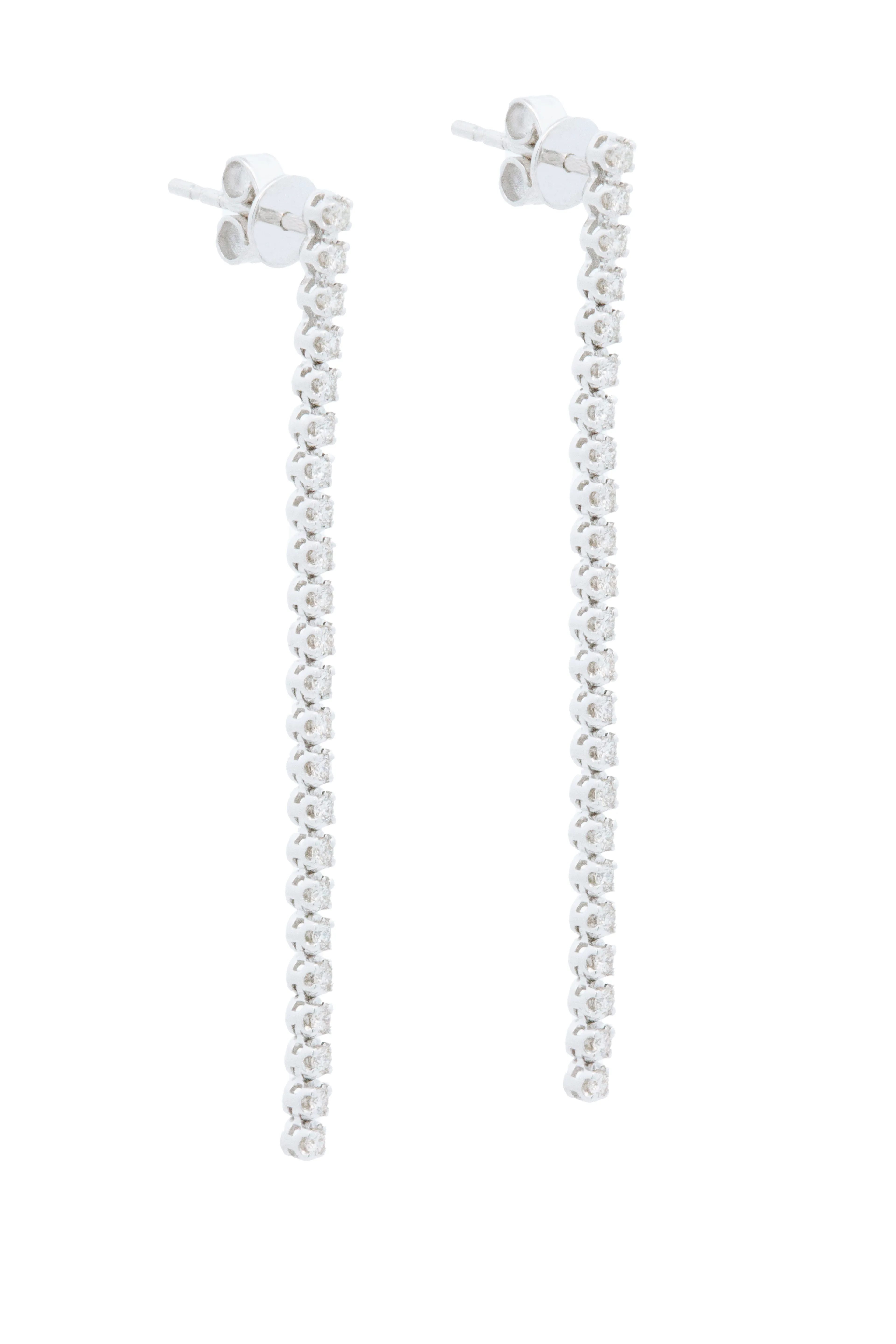 .51ct 14k White Gold Diamond Stick Earrings