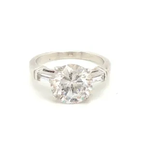925 Silver 3 Stone Ring P 4.6 Preowned
