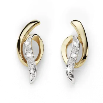 9CT DIAMOND RIBBON STUDS