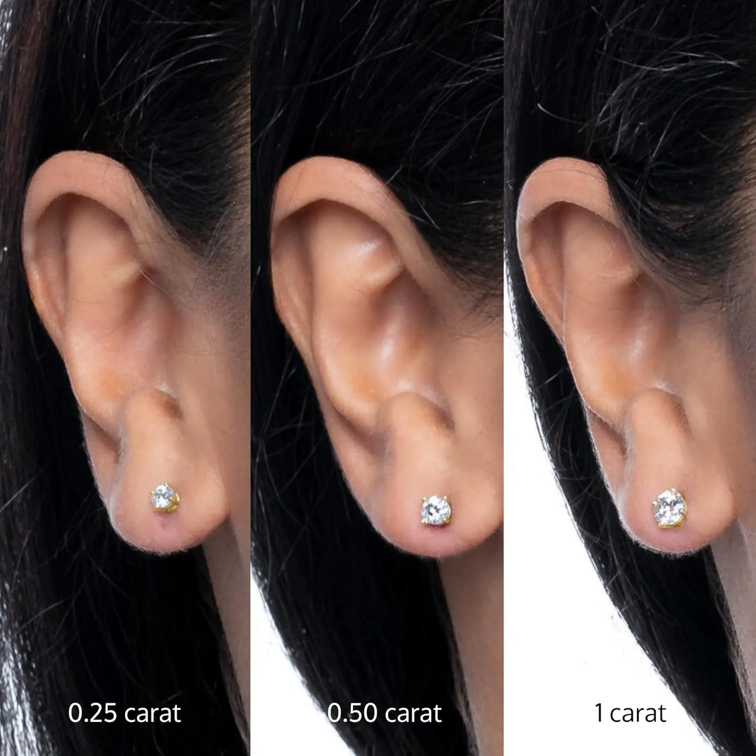 Amazon Essentials 0.25 to 1 Carat IGI Certified Solitaire Lab Grown Diamond Stud Earrings for Women in 14k Gold - 4 Prong Round Cut (G-H Color, VS1-VS2 Clarity)