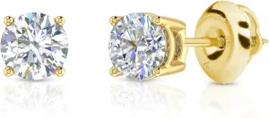 Amazon Essentials 0.25 to 1 Carat IGI Certified Solitaire Lab Grown Diamond Stud Earrings for Women in 14k Gold - 4 Prong Round Cut (G-H Color, VS1-VS2 Clarity)