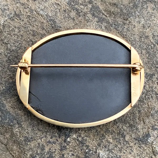 Antique Pietra Dura Pin