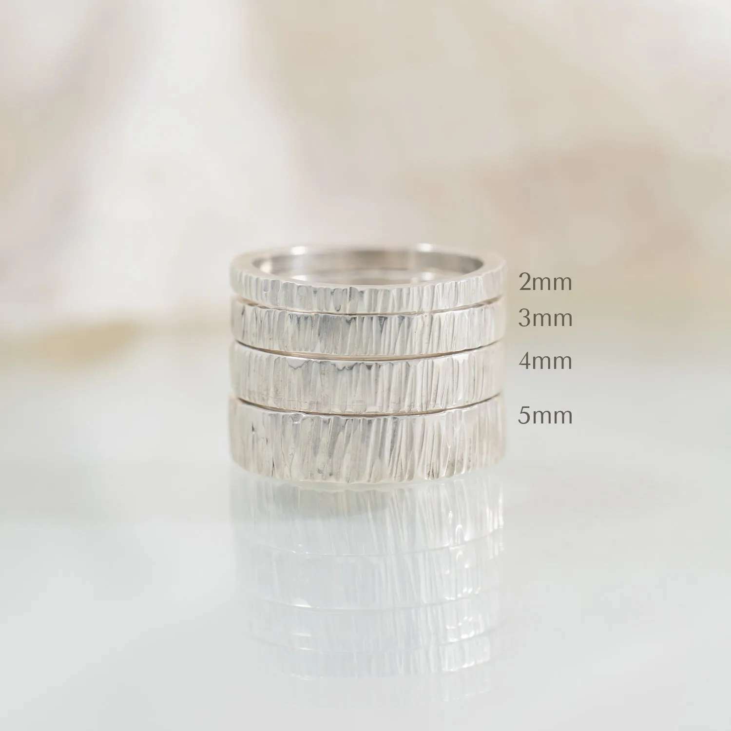 Bark 5mm Sterling Silver Band