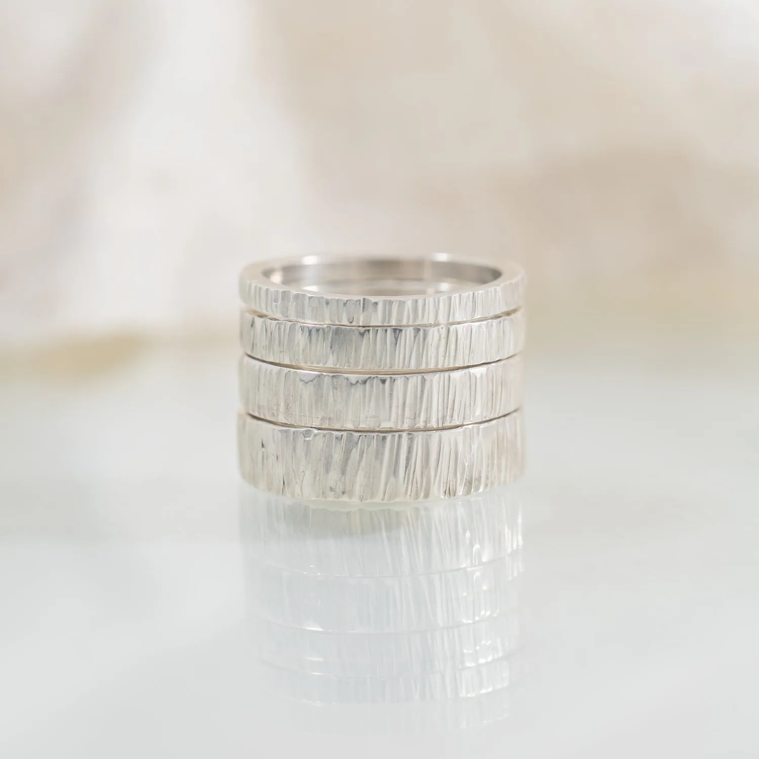 Bark 5mm Sterling Silver Band