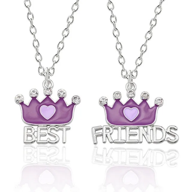 Best Friends Love Couple Necklace For Women Cut Animal Rabbit Rainbow