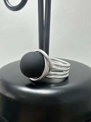 Black Acorn Ring
