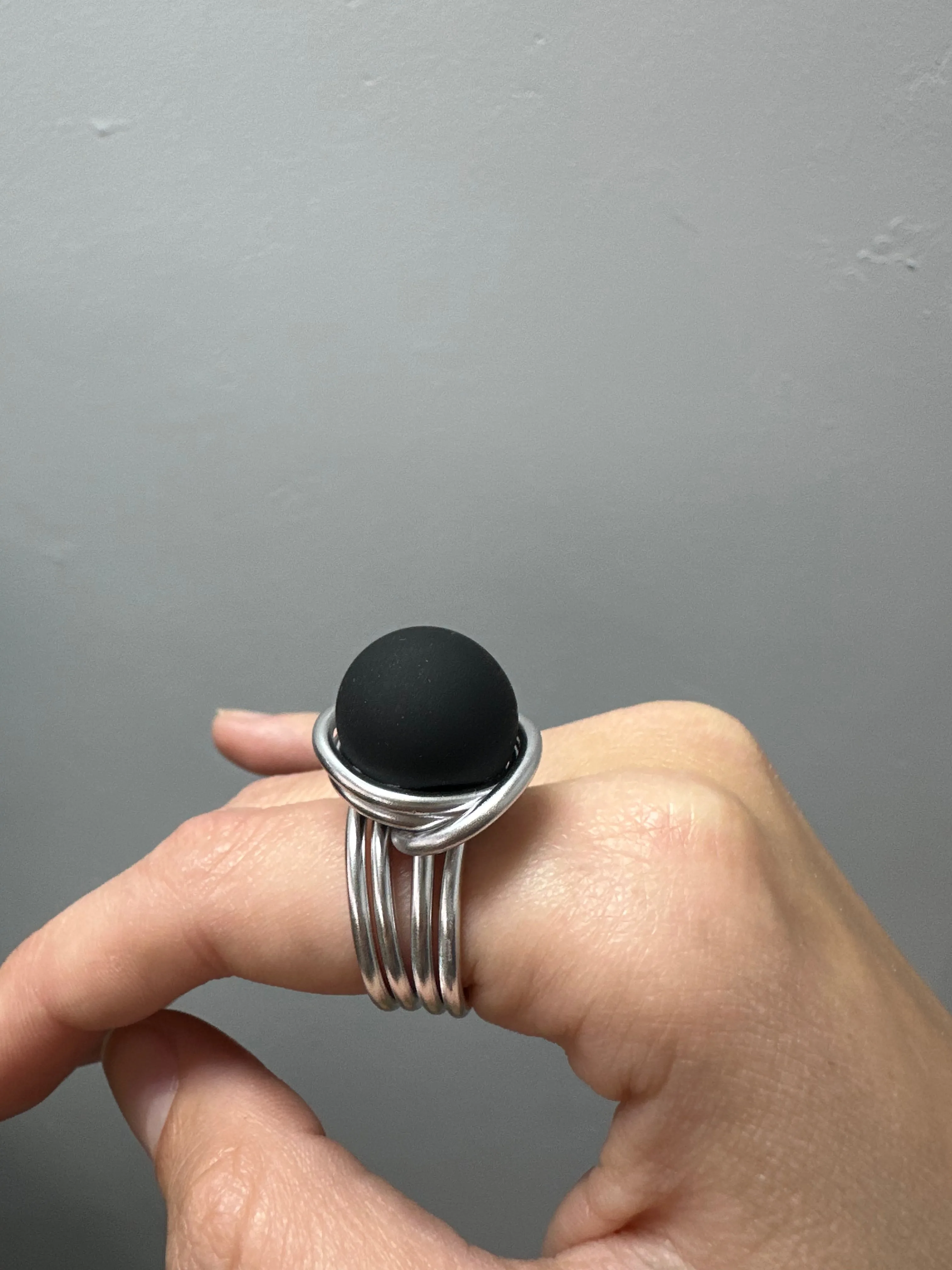 Black Acorn Ring