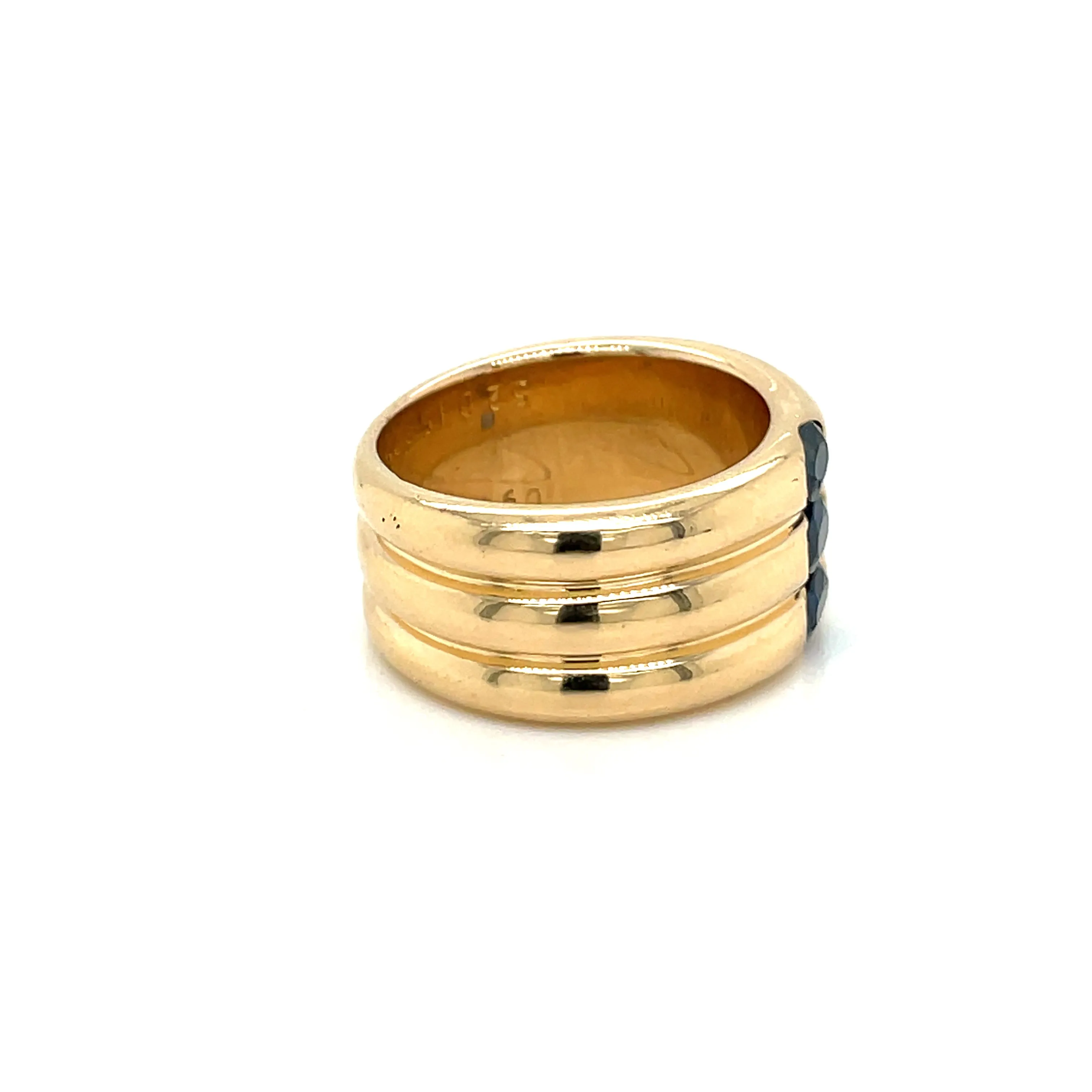 Cartier Ellipse Sapphire Yellow Gold Triple Stack Band Ring