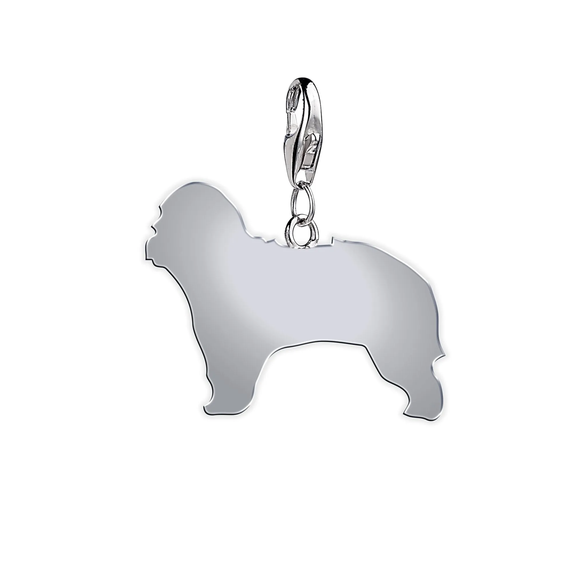 Catalan Sheepdog Silhouette Silver Charm