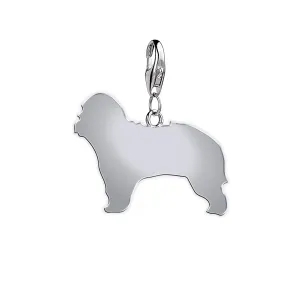 Catalan Sheepdog Silhouette Silver Charm