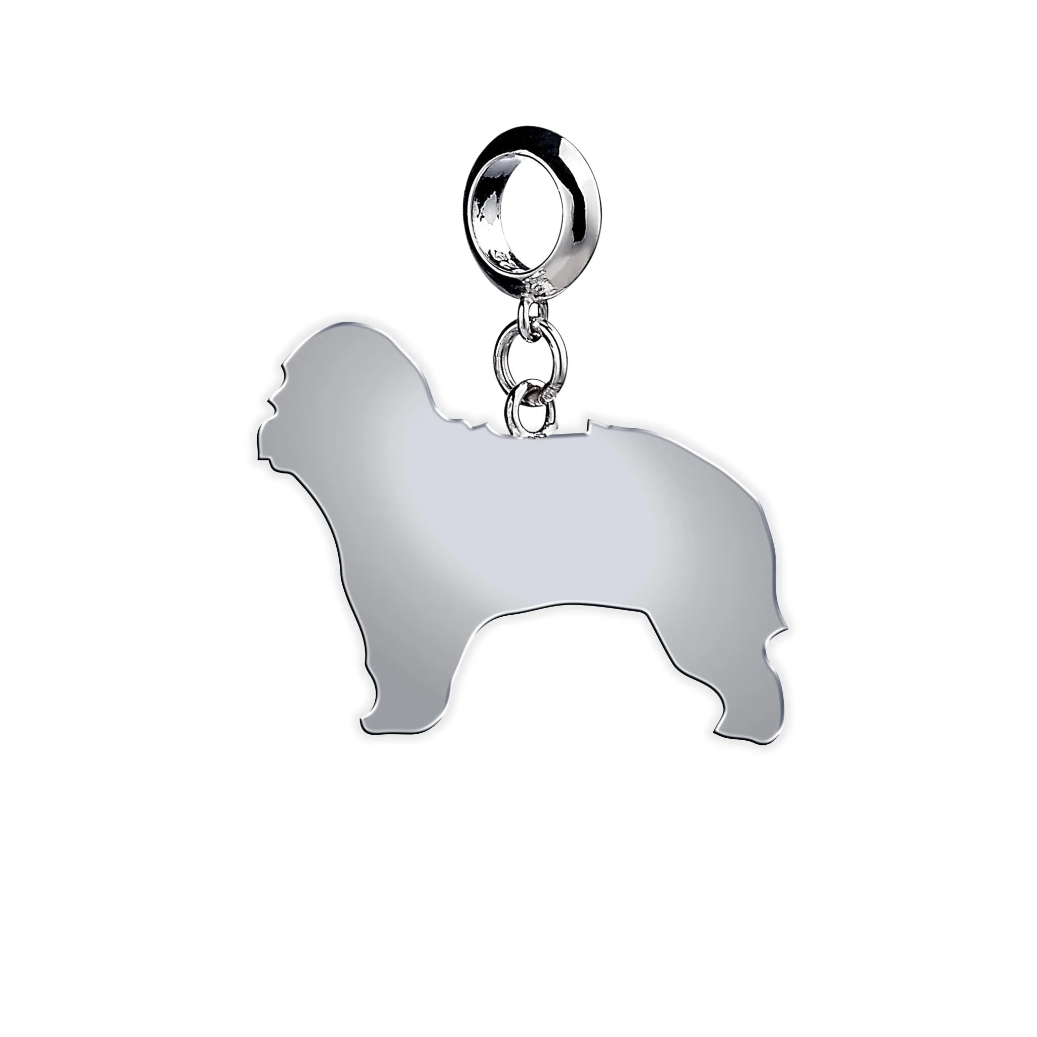 Catalan Sheepdog Silhouette Silver Charm