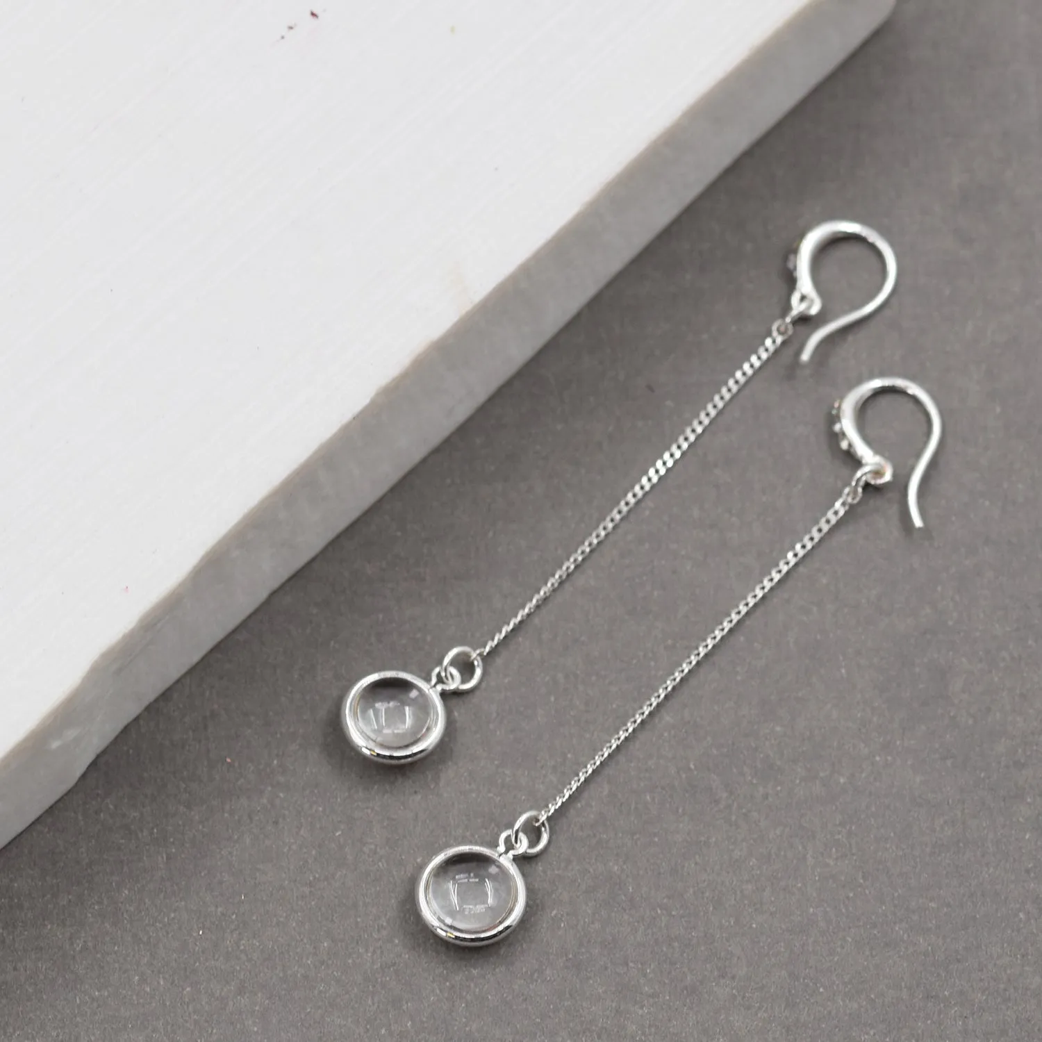 Clear crystal drop earrings