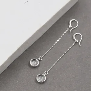 Clear crystal drop earrings