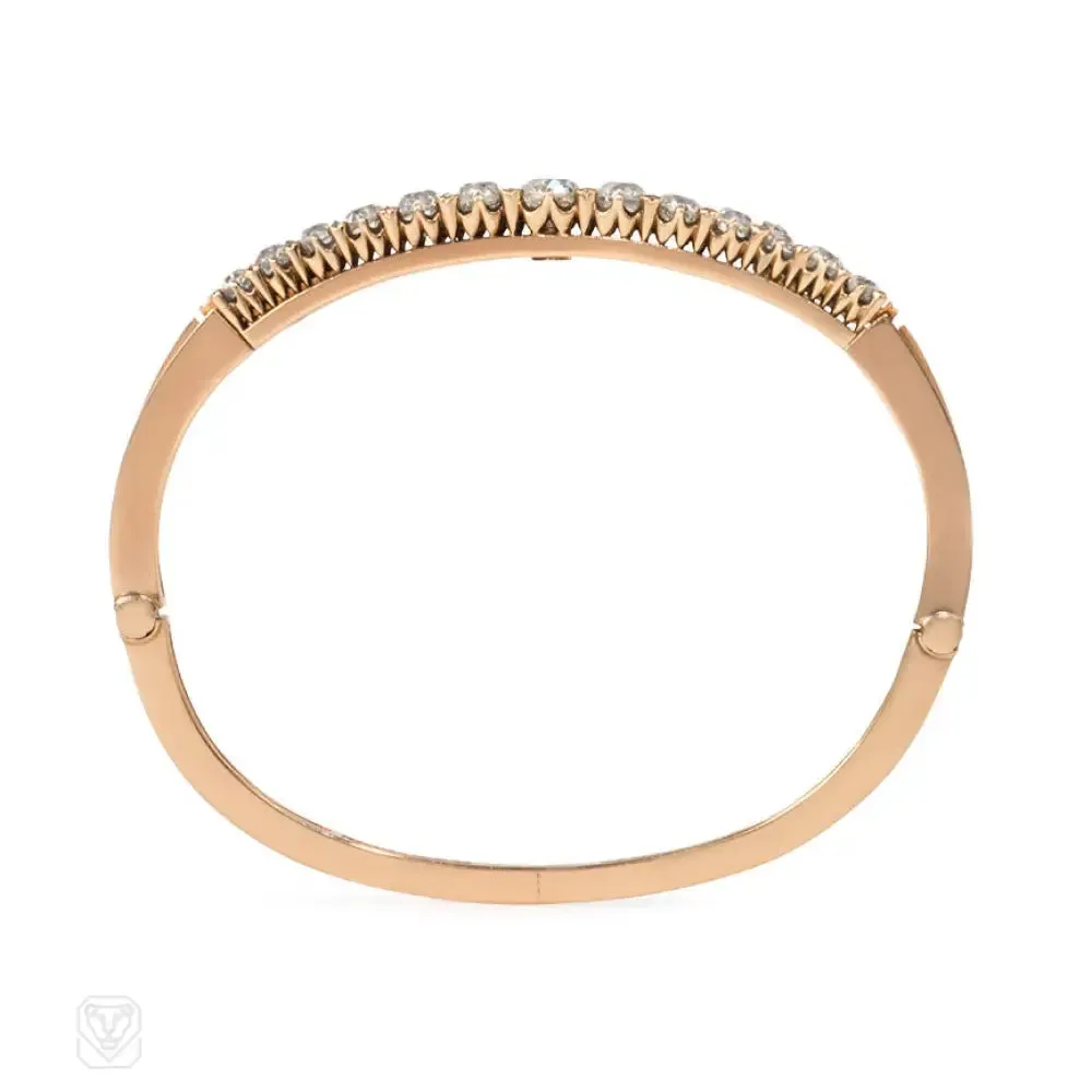 Convertible antique gold and diamond bangle/haircomb/brooch