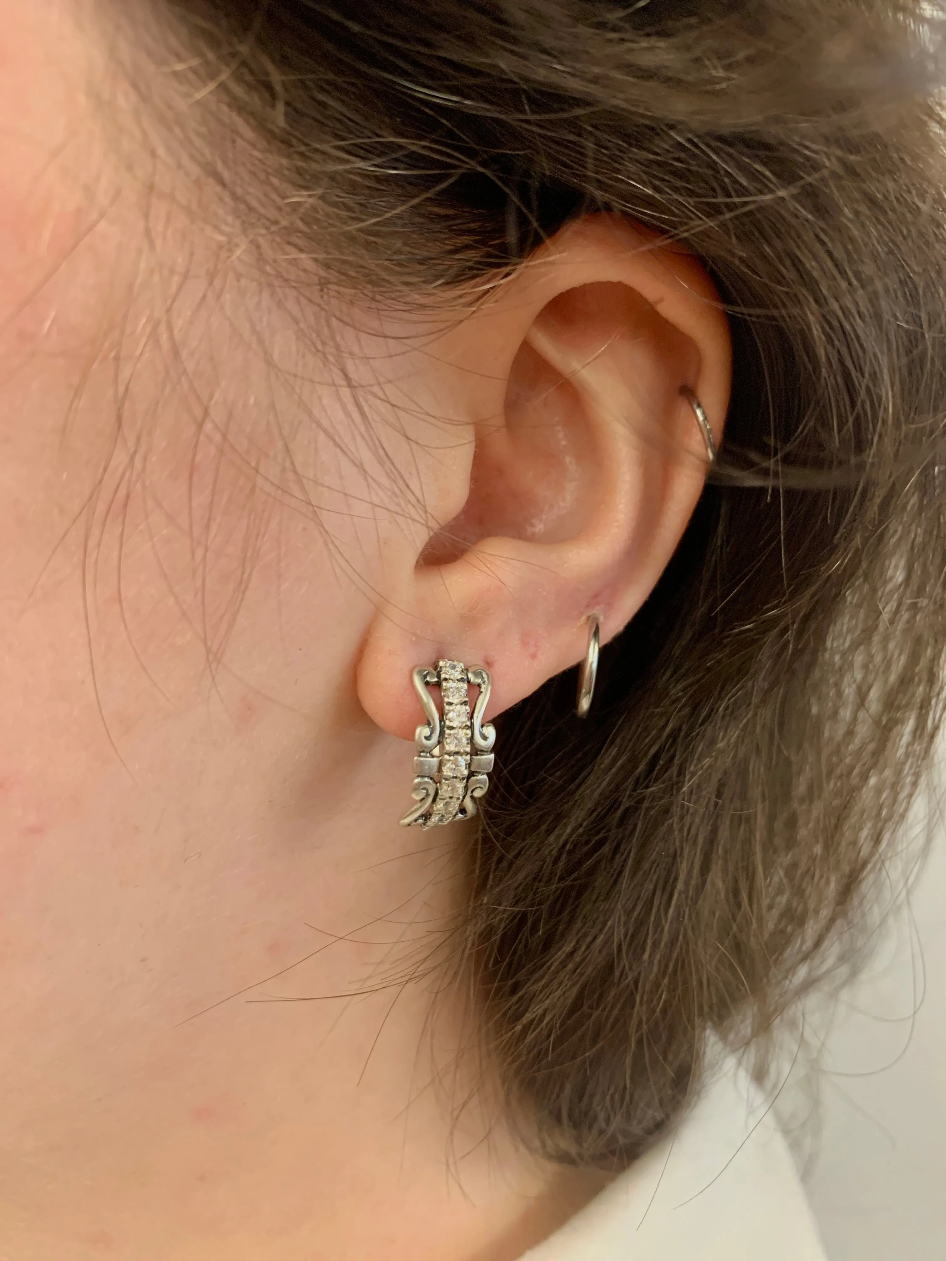 Crown Diamond Earrings - Sparkly Tiara Earrings, Long Diamond Earrings