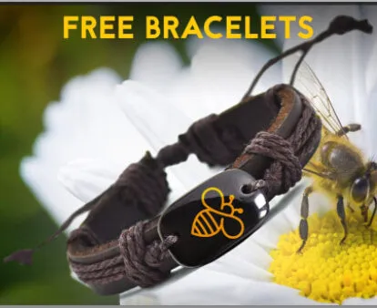Customized Lovely Bee Leather Bracelet