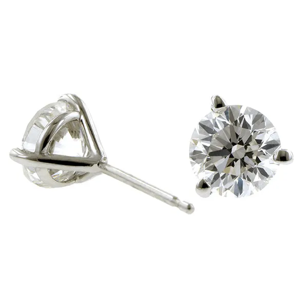 Diamond Stud Earrings, RBC 2ctw