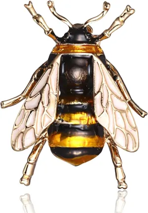 Fashion Natural Insect Animal Enamel Brooches Bee Bumble Bee Spider Alloy Pins Vintage Jewelry