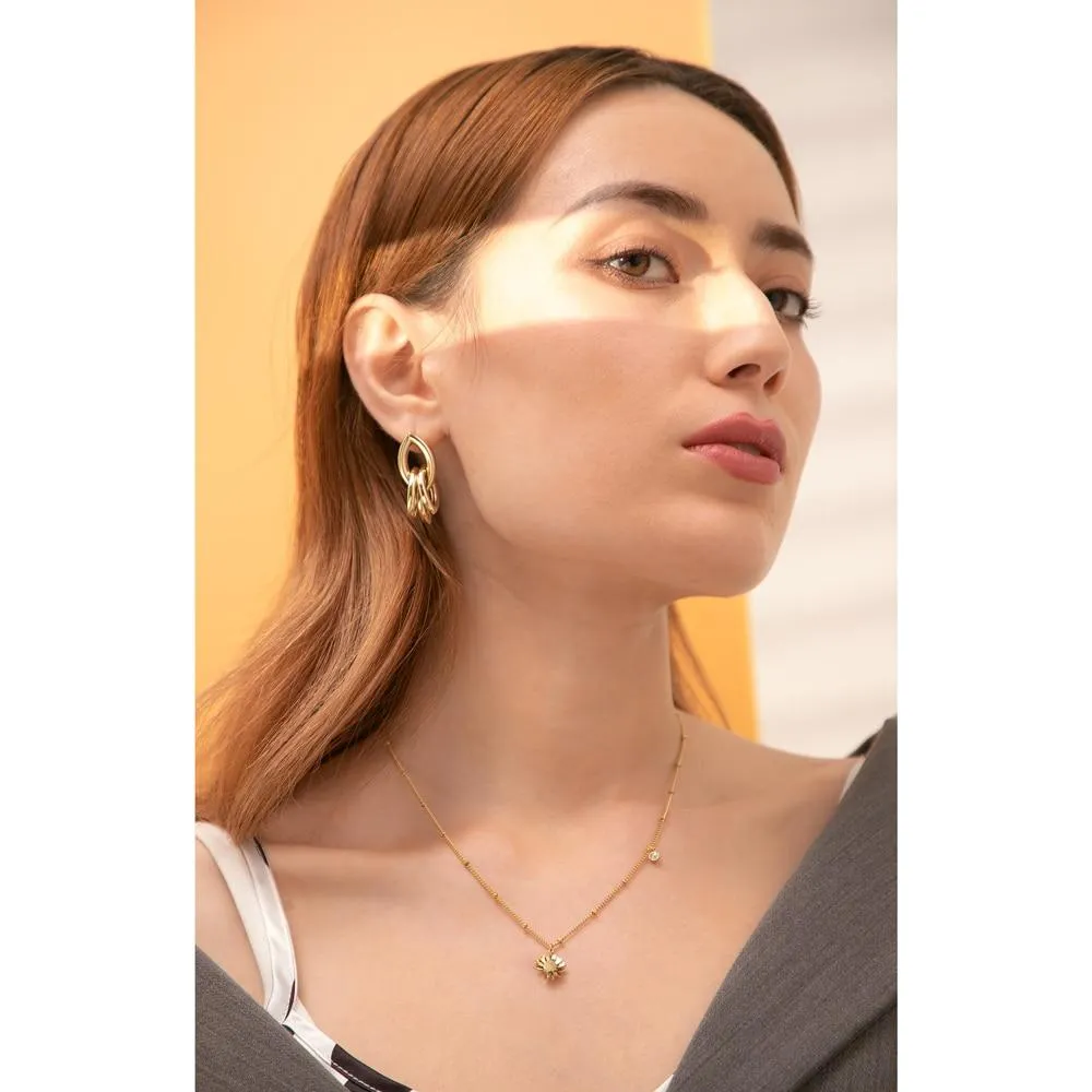 Flower Pendant Dangle Necklace Trendy Jewelry for Women Collar Necklace