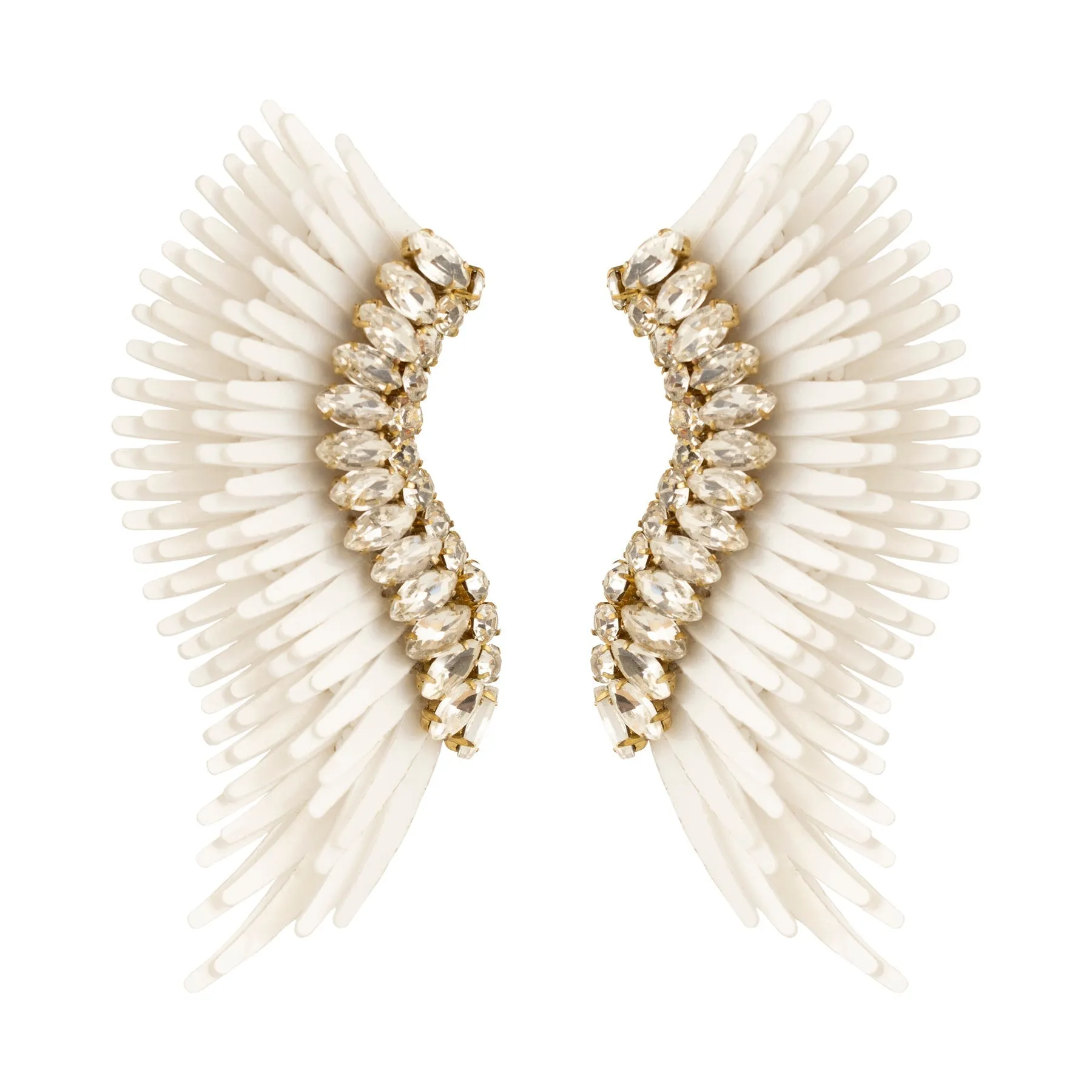 Gem Midi Madeline Earrings White Clear  by Mignonne Gavigan