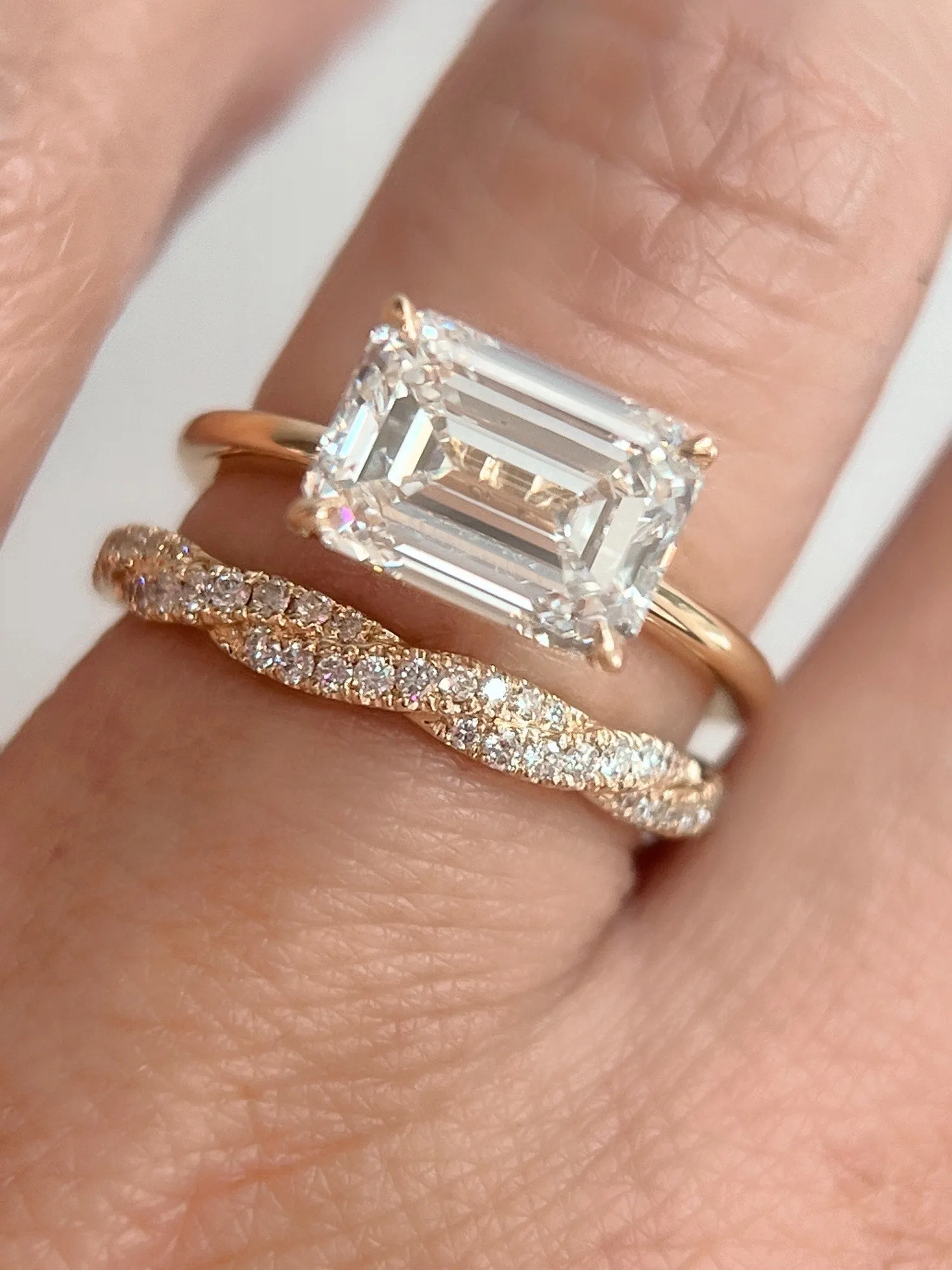 Gold Pave Diamond Twist Ring