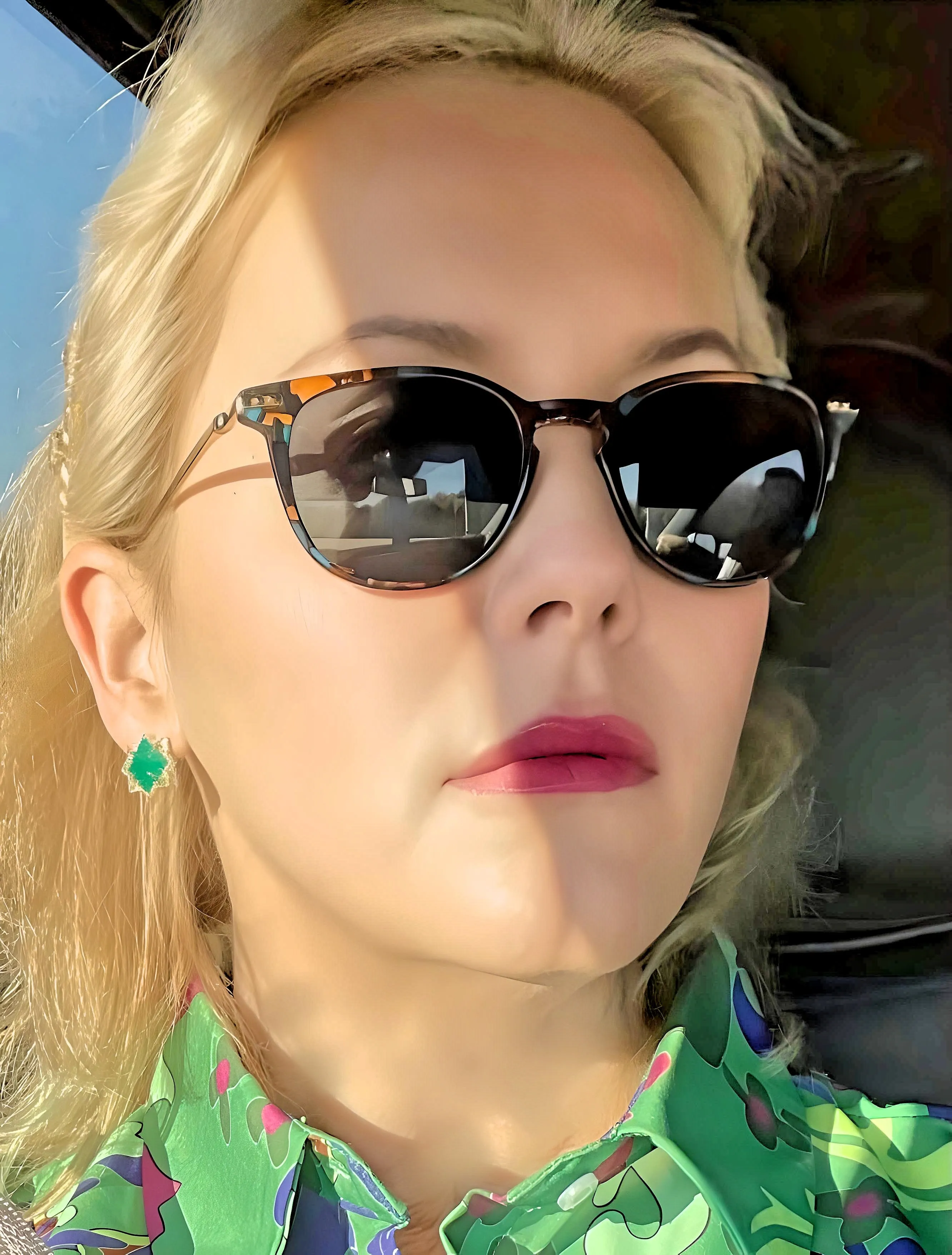 Green Onyx Pyramid Stud Earrings