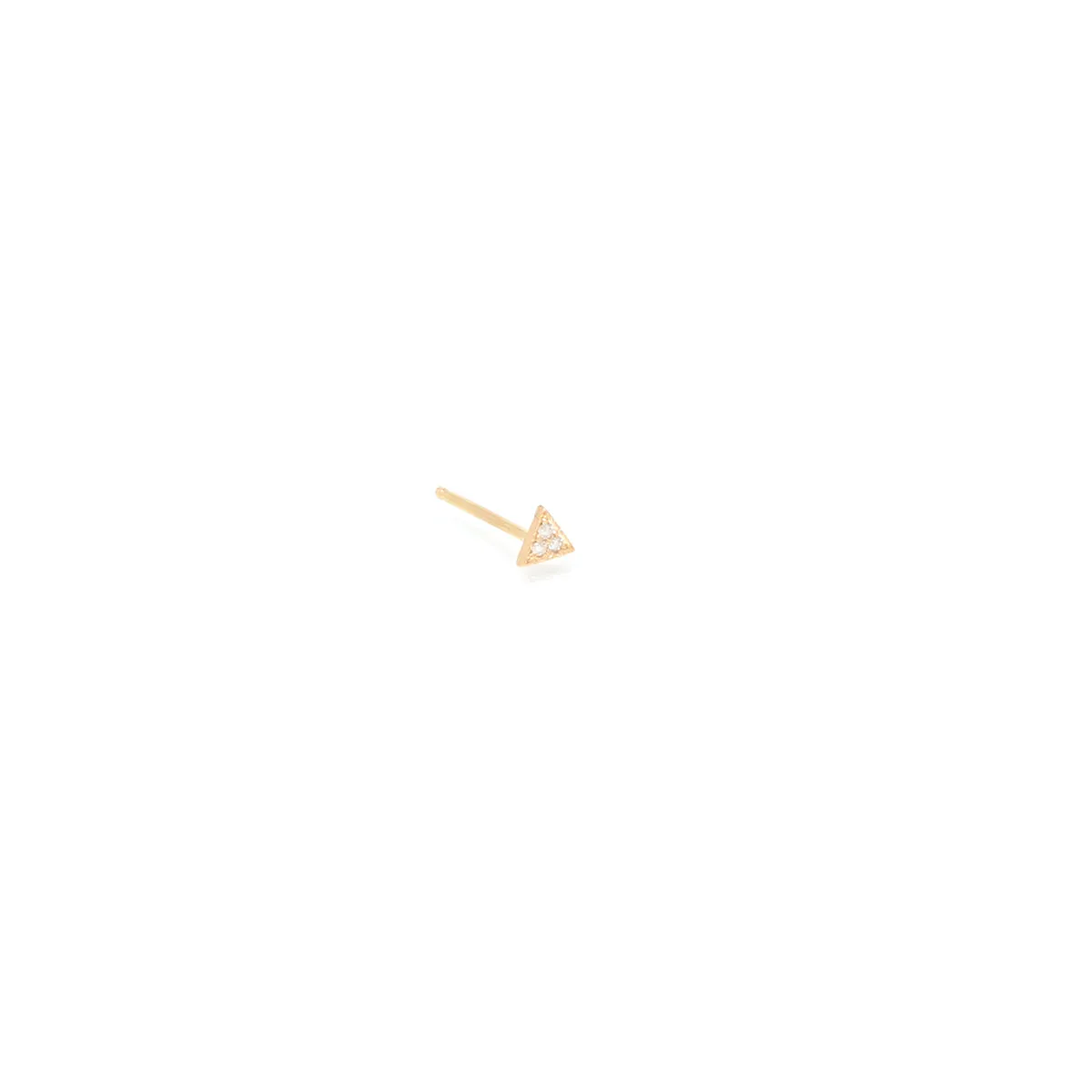 Itty Bitty Diamond Triangle Stud in Yellow Gold