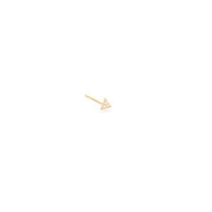 Itty Bitty Diamond Triangle Stud in Yellow Gold