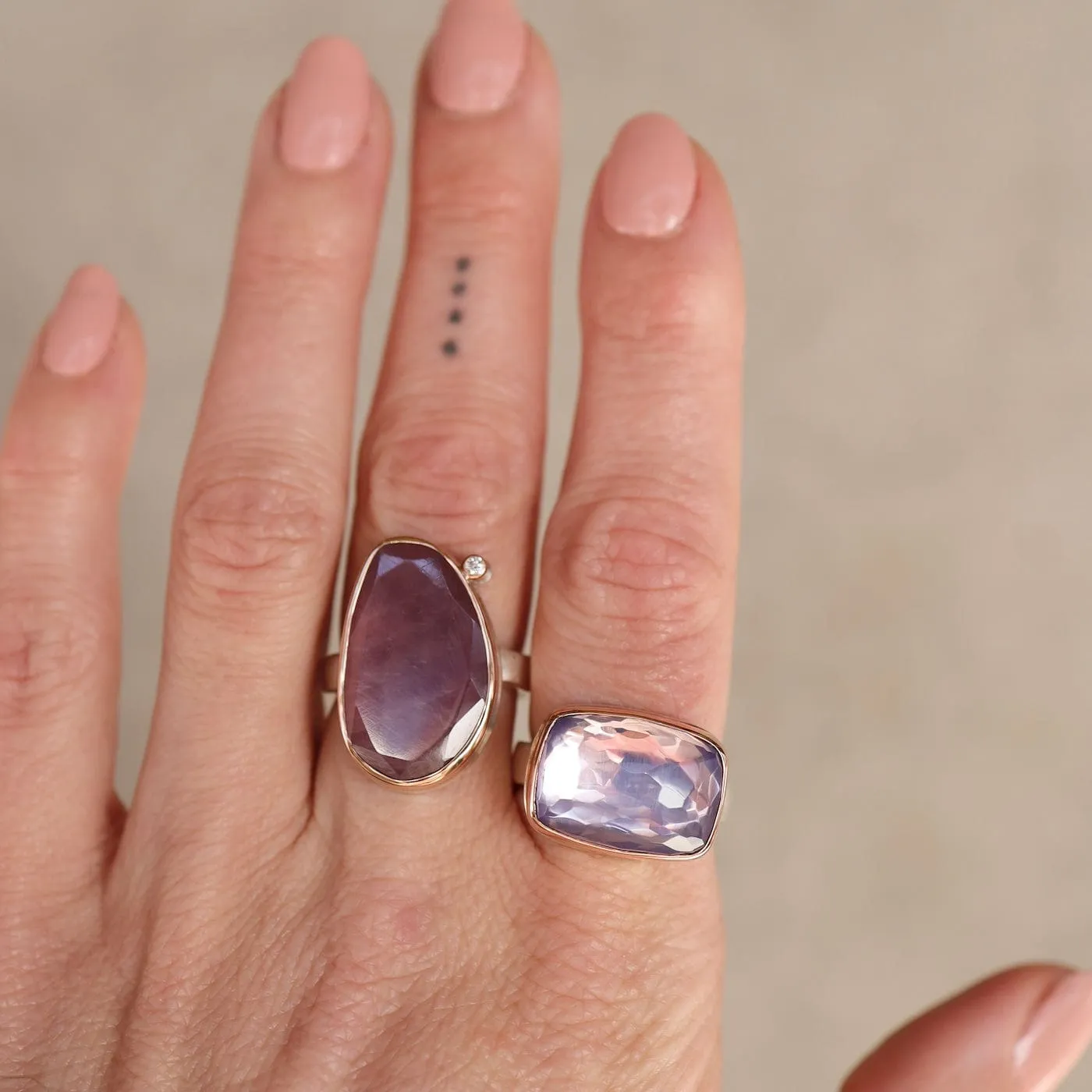 Jamie Joesph Vertical Asymmetrical Table Up Pink Sapphire Ring