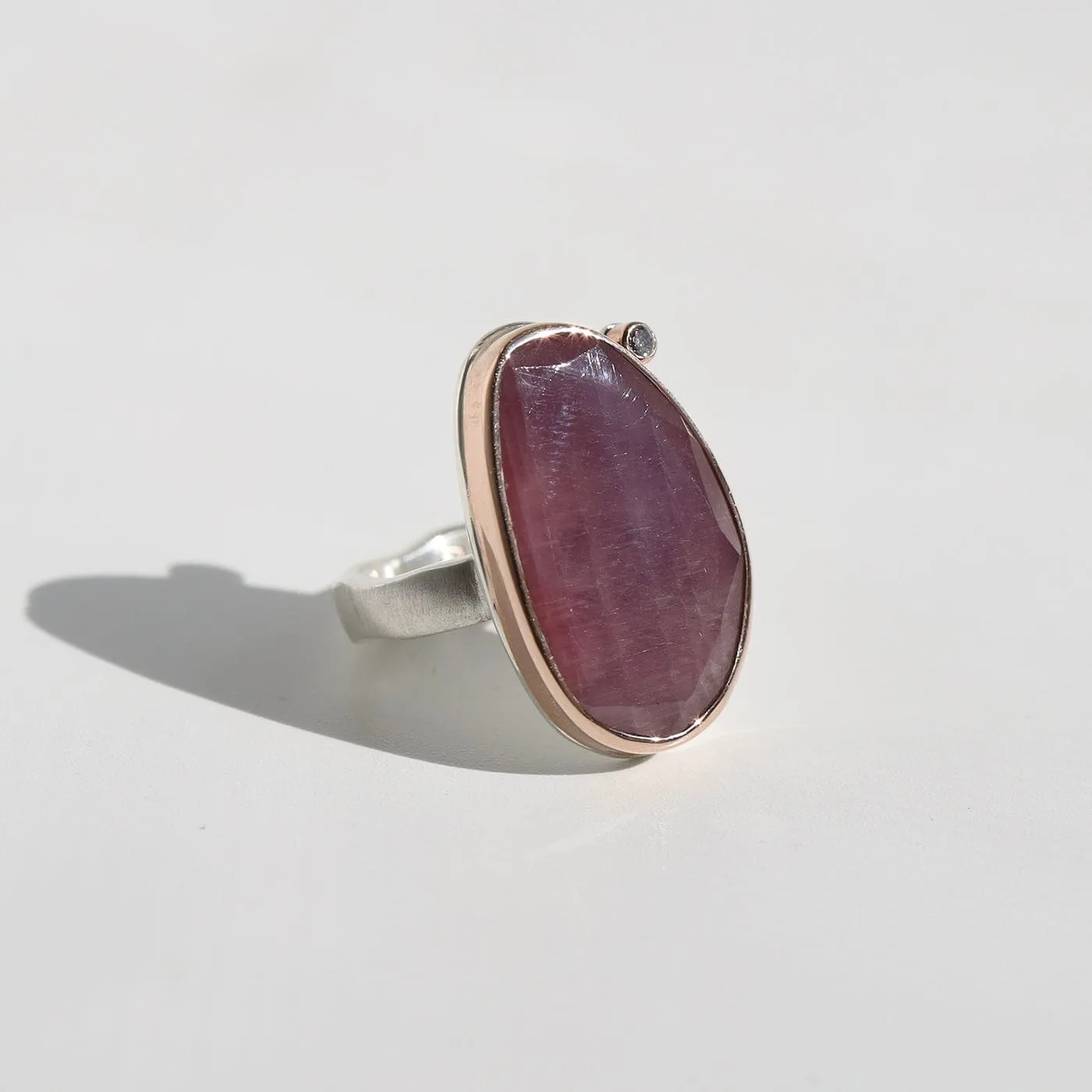 Jamie Joesph Vertical Asymmetrical Table Up Pink Sapphire Ring