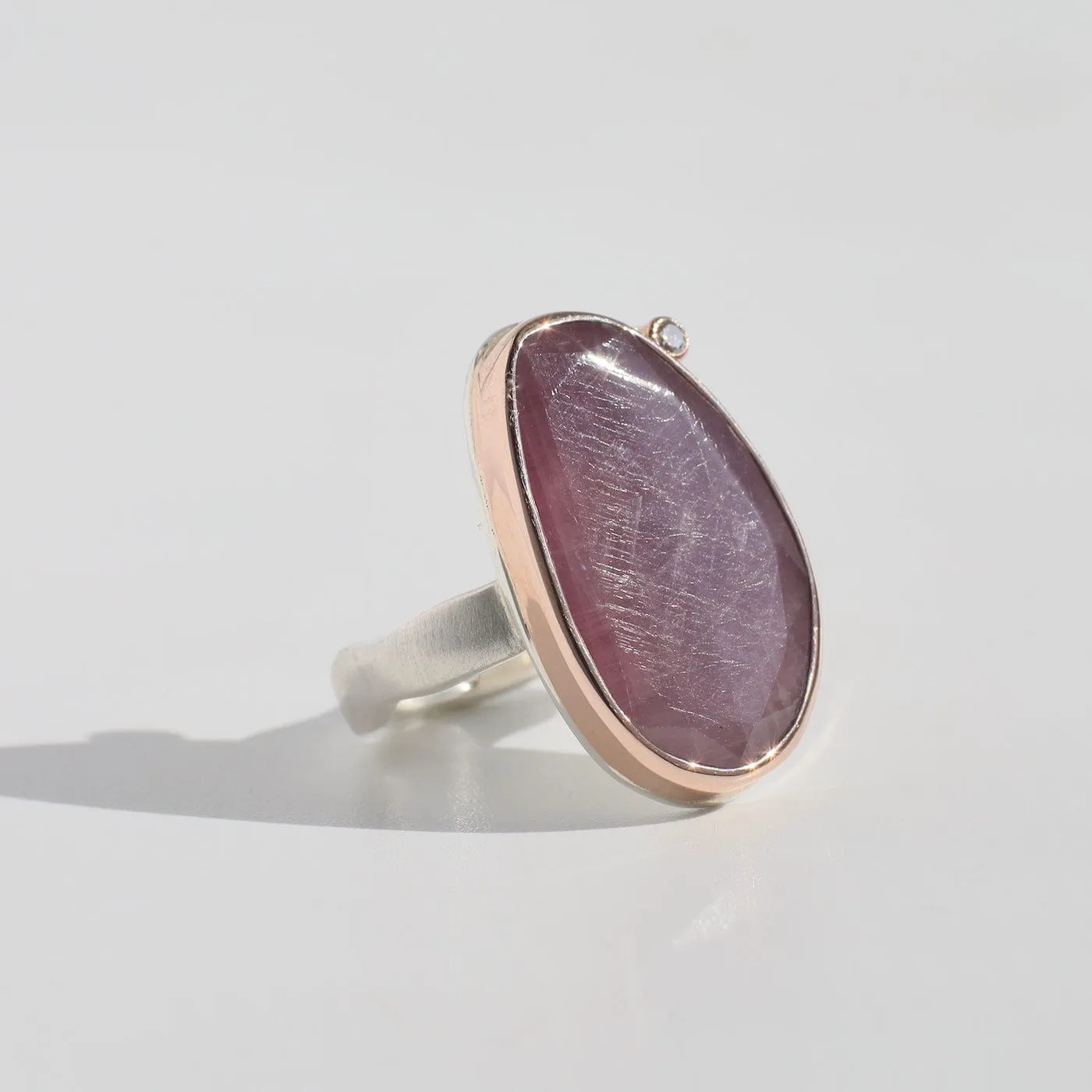 Jamie Joesph Vertical Asymmetrical Table Up Pink Sapphire Ring