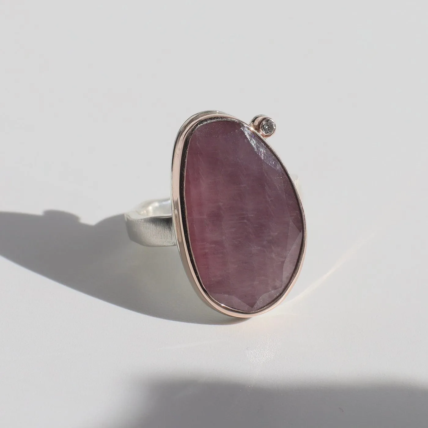 Jamie Joesph Vertical Asymmetrical Table Up Pink Sapphire Ring