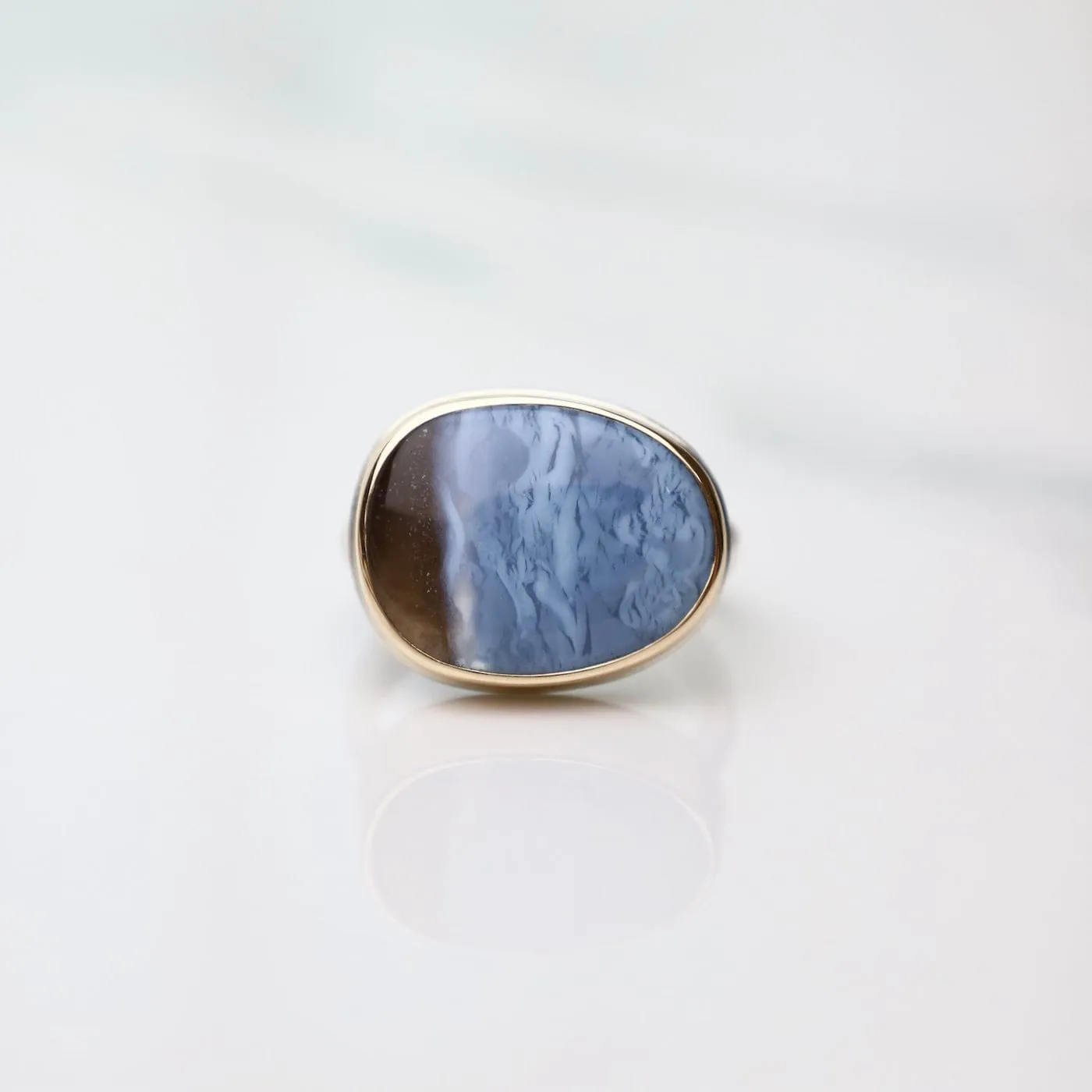 Jamie Joseph Asymmetrical Indian Blue Opal Ring