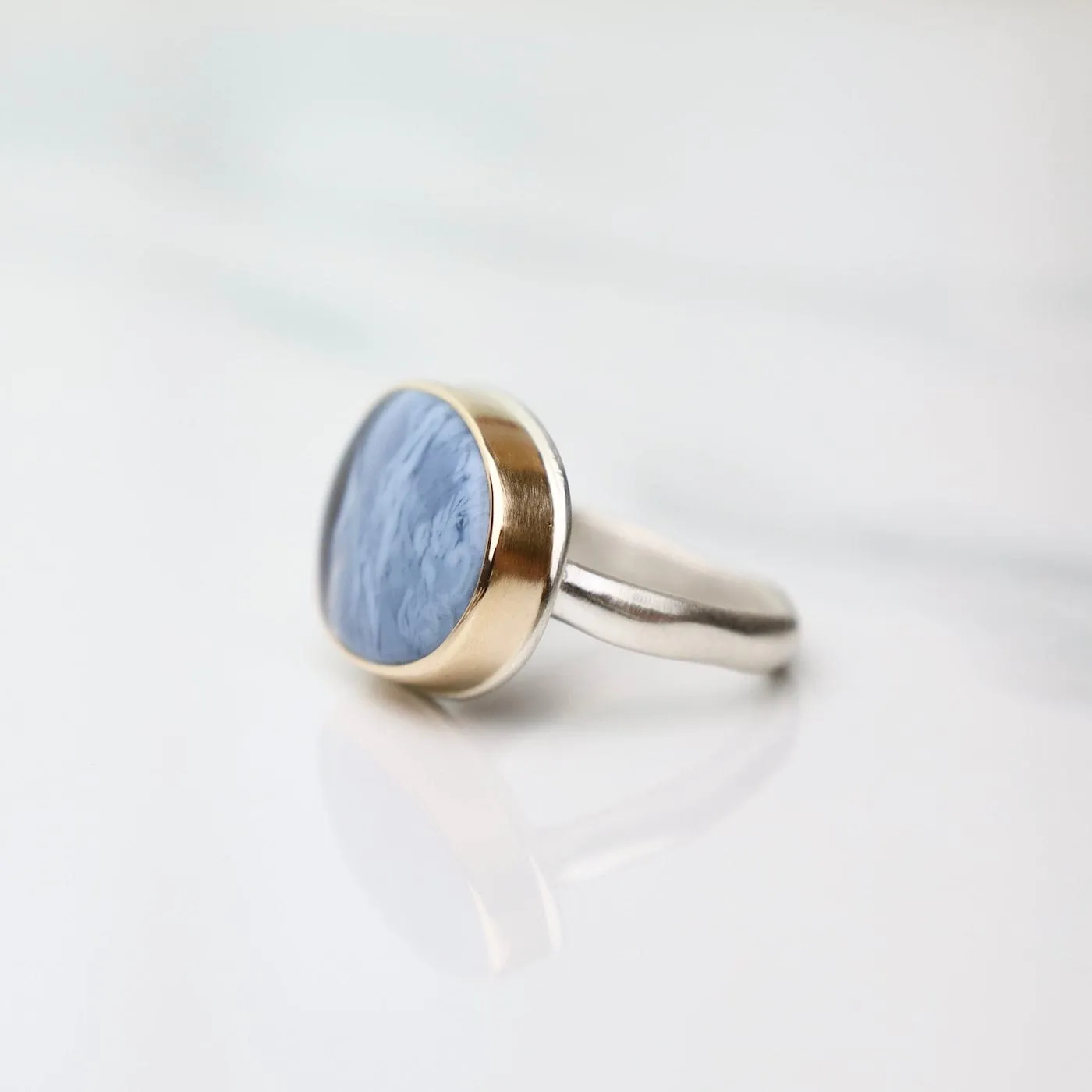 Jamie Joseph Asymmetrical Indian Blue Opal Ring
