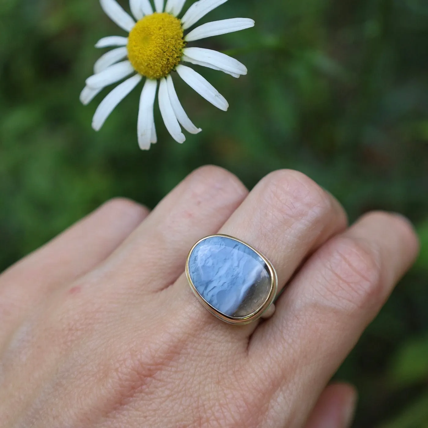 Jamie Joseph Asymmetrical Indian Blue Opal Ring