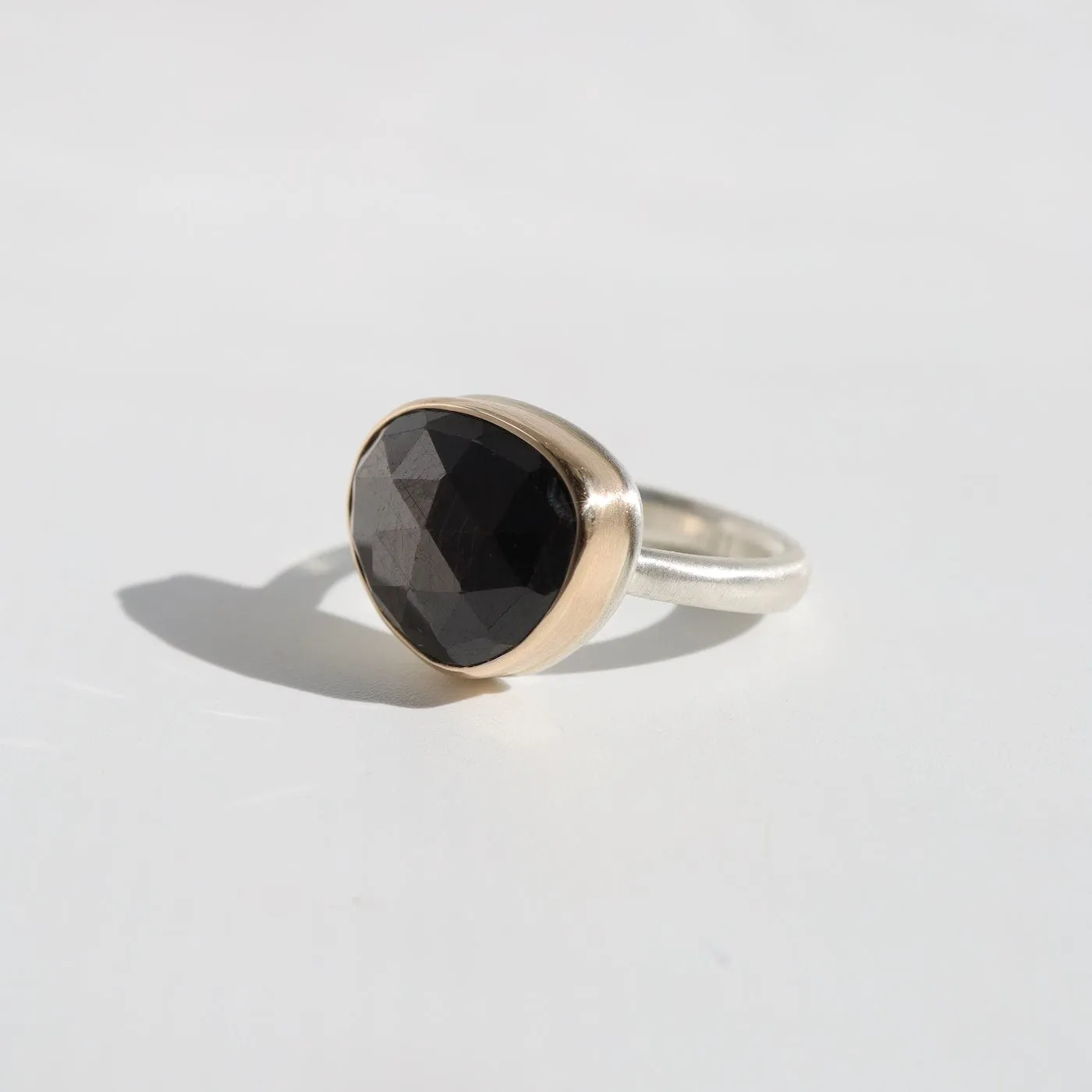 Jamie Joseph Small Asymmetrical Rose Cut Brown Sapphire Ring