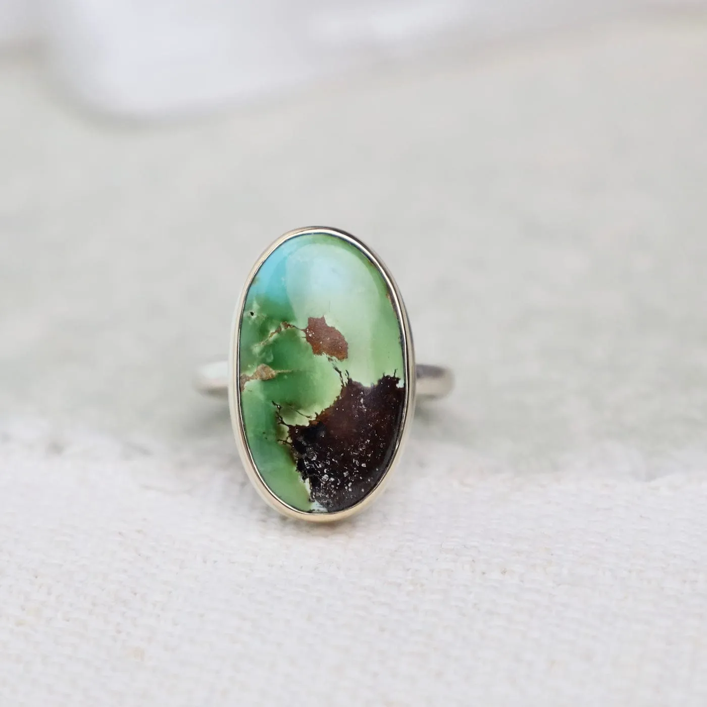 Jamie Joseph Vertical Oval Sonoran Mountain Turquoise Ring