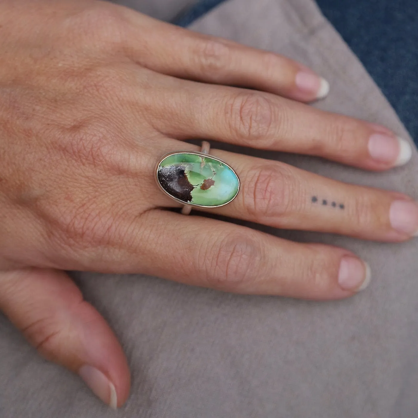 Jamie Joseph Vertical Oval Sonoran Mountain Turquoise Ring