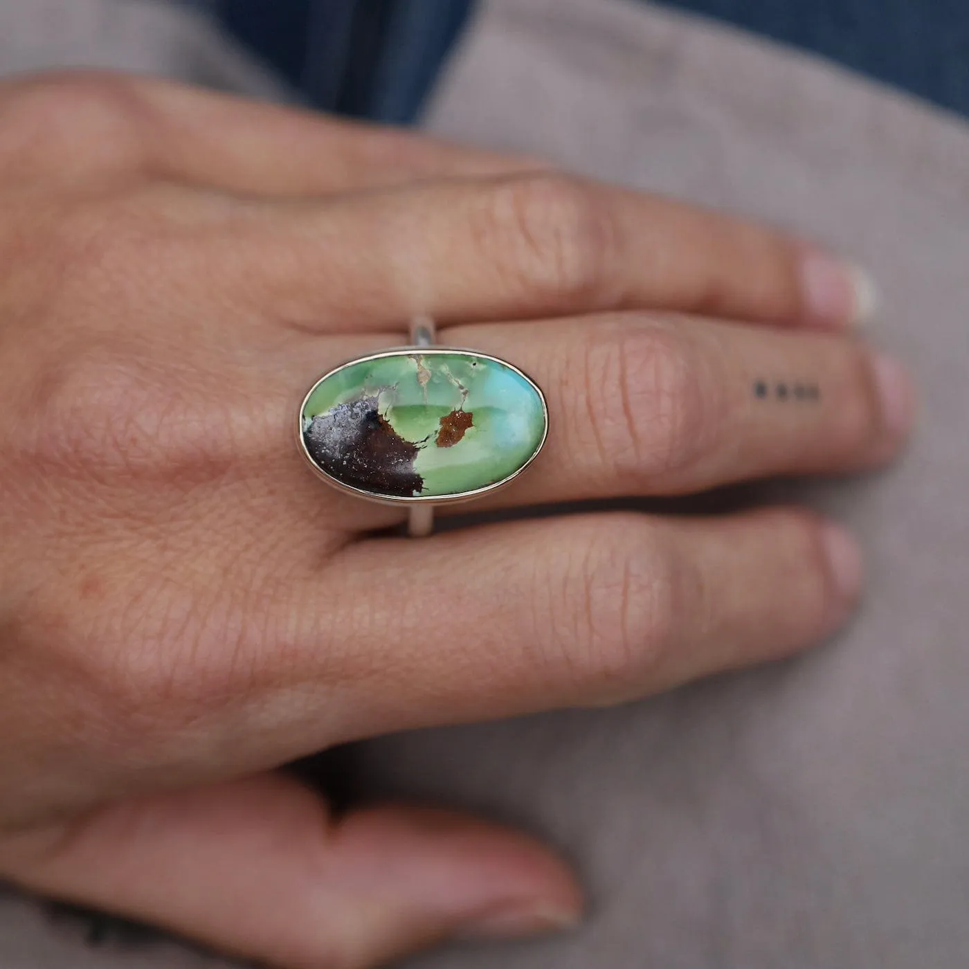 Jamie Joseph Vertical Oval Sonoran Mountain Turquoise Ring