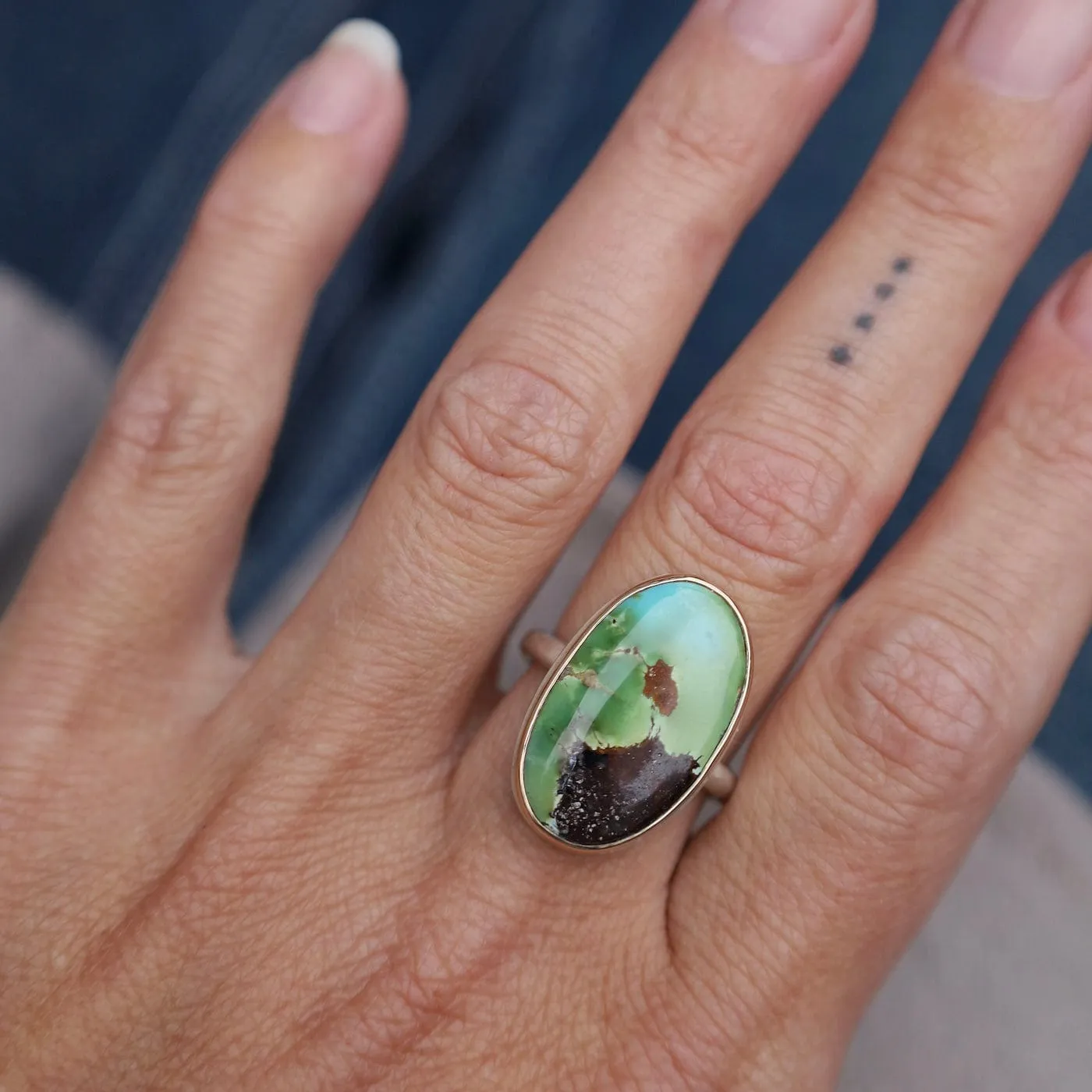 Jamie Joseph Vertical Oval Sonoran Mountain Turquoise Ring